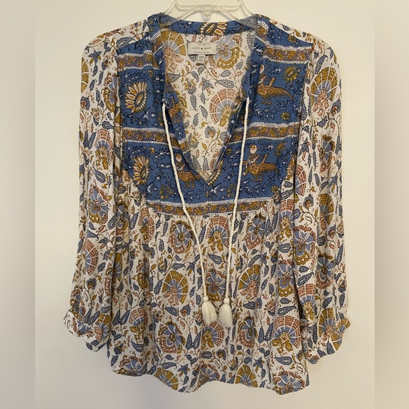 LUCKY BRAND BOHO PEASANT TOP - Picture 2 of 6